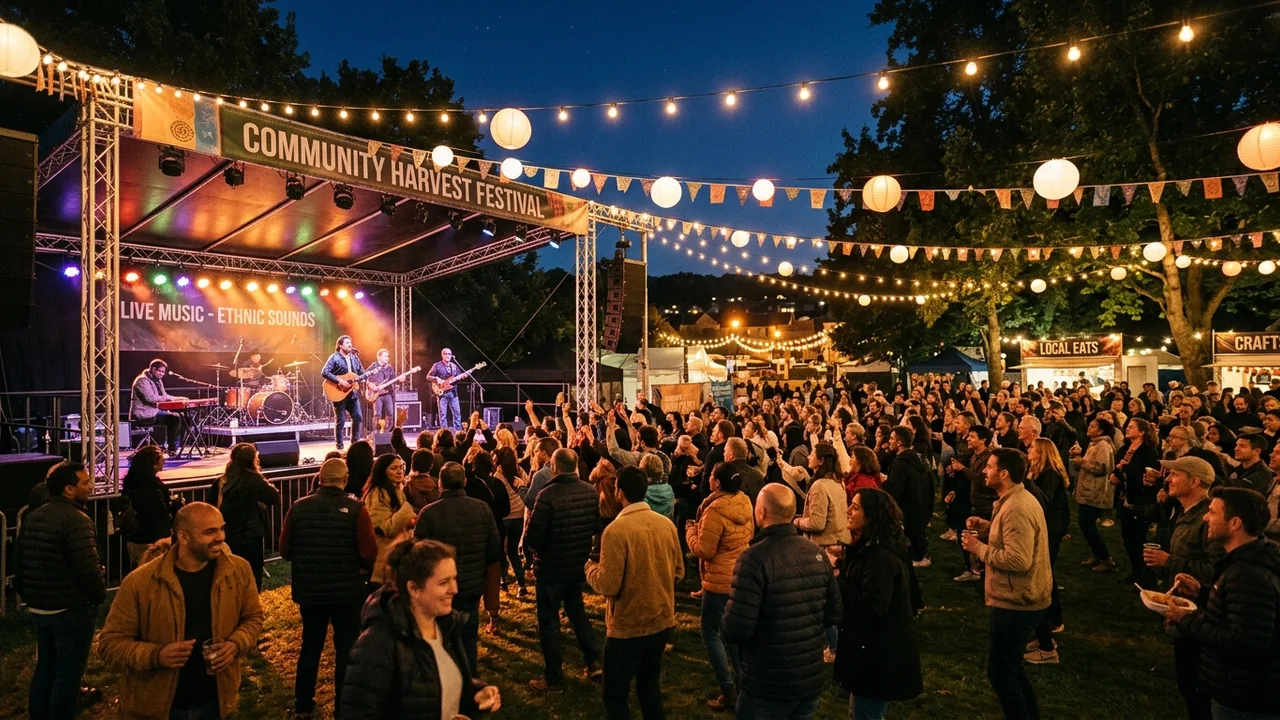 Rassemblement culturel nocturne soutenu par l'ingénierie FESTIS